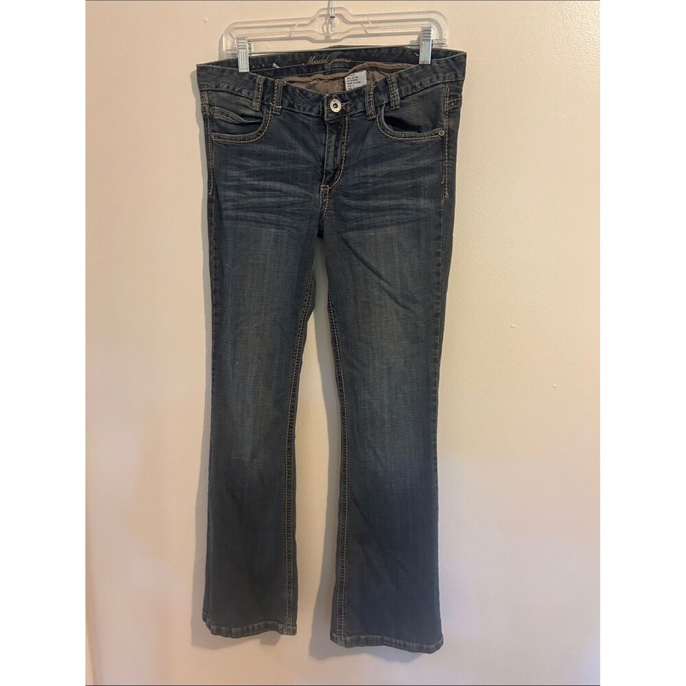 Vintage Y2K Mudd Women's Flare Leg Jeans Low Rise Thick Stitching Size 11